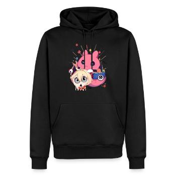 Otaku Anime Manga Japon Animaux Hamster Rose Gothique - Sweat à capuche Premium bio Homme - noir - Devant - Nico (187cm)