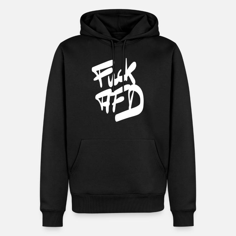 FCK AFD blanc - Sweat à capuche Premium bio Homme - noir
