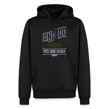 present coffee cup drinking bday coffee lover - Männer Premium Bio Hoodie - Schwarz - Vorne - Nico (187cm)