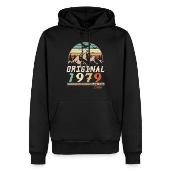 1979 Vintage Retro Birthday Vintage Gift - Men’s Premium Organic Hoodie - black - Front - Nico (187cm)
