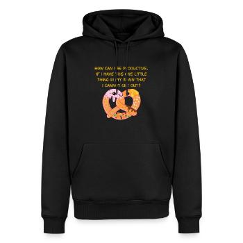 Productivity Pretzel . Patisserie - Men’s Premium Organic Hoodie - black - Front - Nico (187cm)