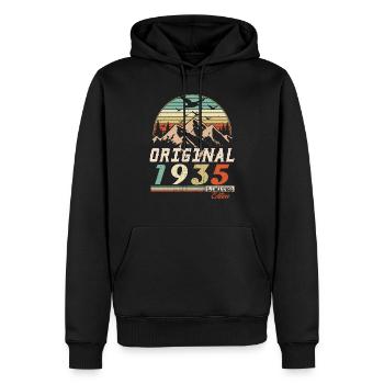 1935 Vintage Retro Birthday Vintage Gift - Men’s Premium Organic Hoodie - black - Front - Nico (187cm)