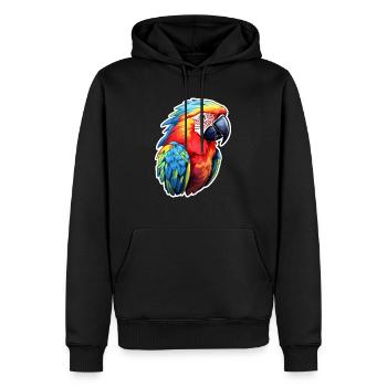 Papagei bunt und farbenfroh - Männer Premium Bio Hoodie - Schwarz - Vorne - Nico (187cm)