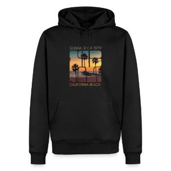 SOMMER 1979 Kalifornien Strand - Männer Premium Bio Hoodie - Schwarz - Vorne - Nico (187cm)