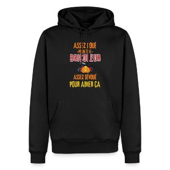 Assez doué pour être bricoleur - Sweat à capuche Premium bio Homme - noir - Devant - Nico (187cm)