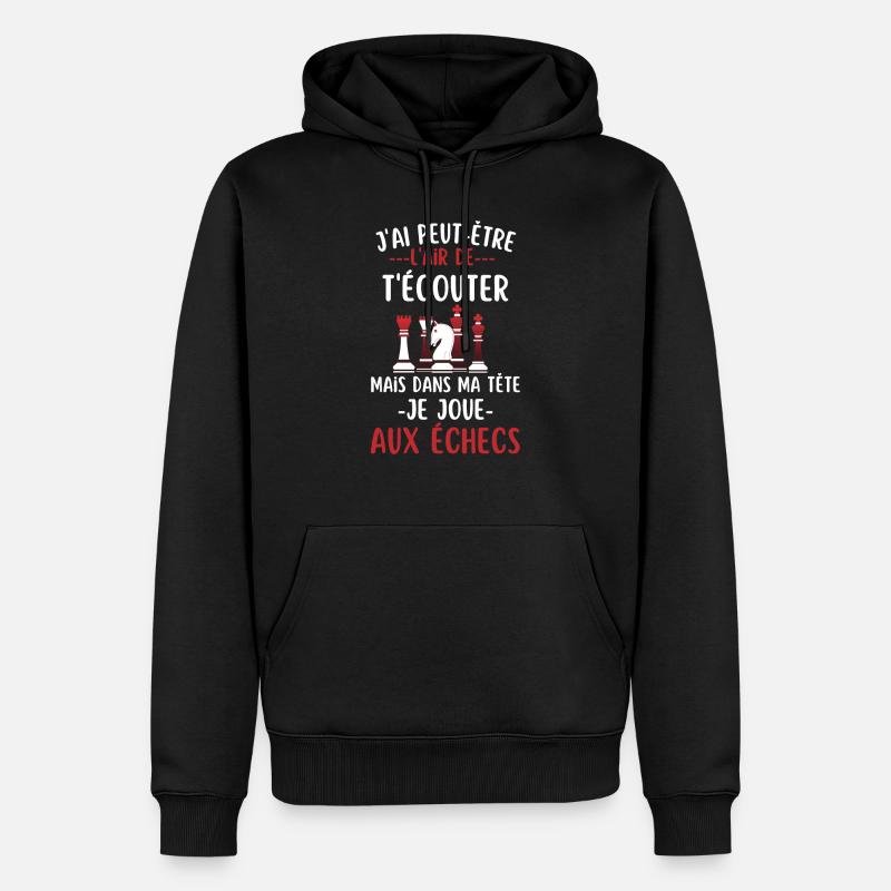 Partie d échec - Sweat à capuche Premium bio Homme - noir