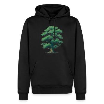 Arbre - Sweat à capuche Premium bio Homme - noir - Devant - Nico (187cm)