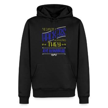 jokes encrypt statement bday glitch - Men’s Premium Organic Hoodie - black - Front - Nico (187cm)