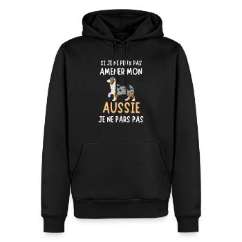 Berger australien aussie - Sweat à capuche Premium bio Homme - noir - Devant - Nico (187cm)