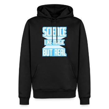 La science comme de la magie, mais un vrai professeur scientifique - Sweat à capuche Premium bio Homme - noir - Devant - Nico (187cm)
