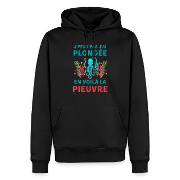 Plongée sous marine pieuvre - Sweat à capuche Premium bio Homme - noir - Devant - Nico (187cm)