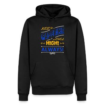 caféine de bureau tasse à café geek fatigué drôle café - Sweat à capuche Premium bio Homme - noir - Devant - Nico (187cm)