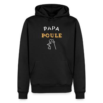 Papa poule superpapa - Sweat à capuche Premium bio Homme - noir - Devant - Nico (187cm)