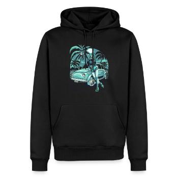Été Lac Nature Flore Art Fleurs Mer Plage - Sweat à capuche Premium bio Homme - noir - Devant - Nico (187cm)