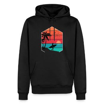 Beach surf summer - Men’s Premium Organic Hoodie - black - Front - Nico (187cm)