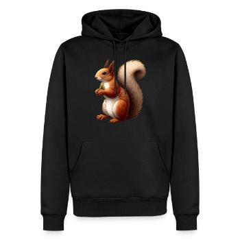Süßes rotes Eichhörnchen - Kleiner Rotschopf - Männer Premium Bio Hoodie - Schwarz - Vorne - Nico (187cm)