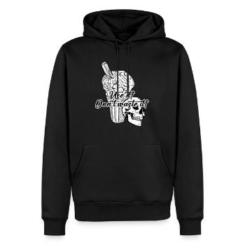 Hirn // Illustration - Männer Premium Bio Hoodie - Schwarz - Vorne - Nico (187cm)