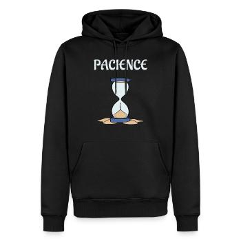 Sablier pacience - Sweat à capuche Premium bio Homme - noir - Devant - Nico (187cm)
