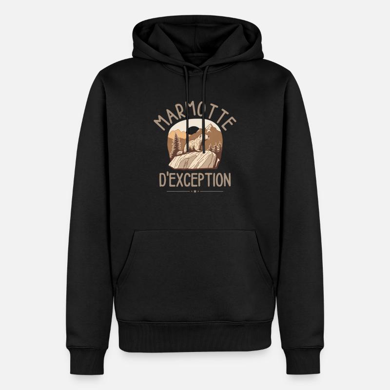 Marmotte d exception - Sweat à capuche Premium bio Homme - noir