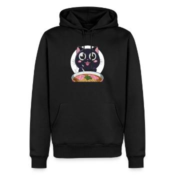 Cat Ramen Noodle Japanese Anime Manga Ramen Kawaii - Männer Premium Bio Hoodie - Schwarz - Vorne - Nico (187cm)