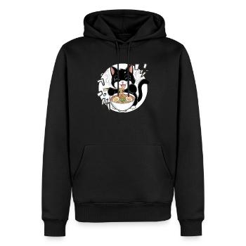 Cat Ramen Noodle Japanese Anime Manga Ramen Kawaii - Männer Premium Bio Hoodie - Schwarz - Vorne - Nico (187cm)