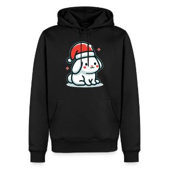 Chien de Noël - Sweat à capuche Premium bio Homme - noir - Devant - Nico (187cm)