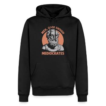 La détente grâce à la philosophie - Sweat à capuche Premium bio Homme - noir - Devant - Nico (187cm)