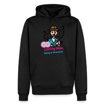 Donner de l’espoir, prendre conscience - Sweat à capuche Premium bio Homme - noir - Devant - Nico (187cm)