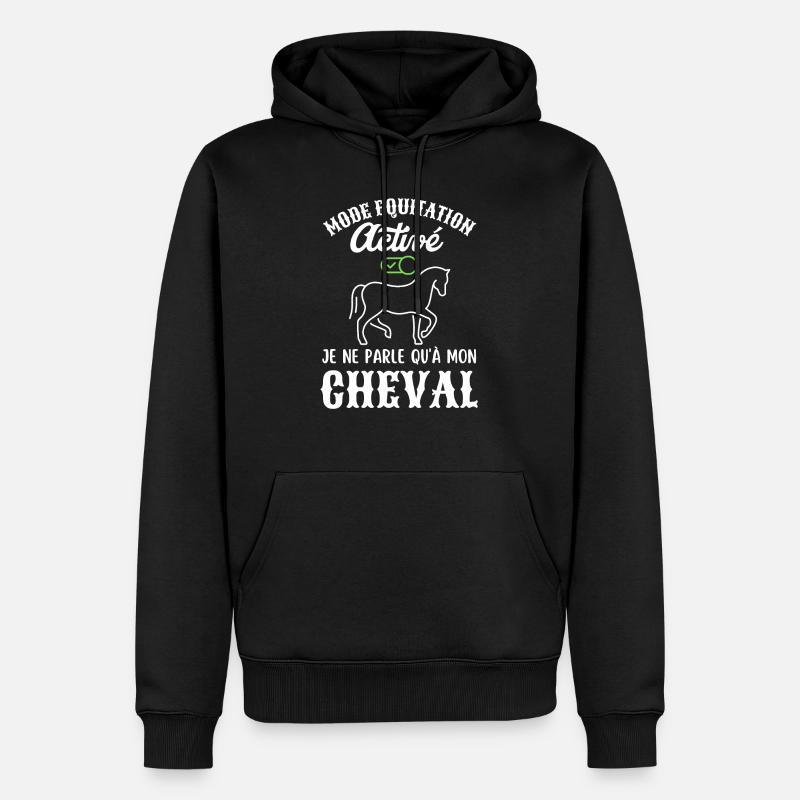 Mode équitation activée - Sweat à capuche Premium bio Homme - noir
