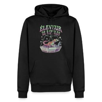 Éleveur de reptiles - Sweat à capuche Premium bio Homme - noir - Devant - Nico (187cm)