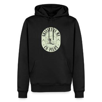 Gravity est mon copilote - ski alpin - Sweat à capuche Premium bio Homme - noir - Devant - Nico (187cm)