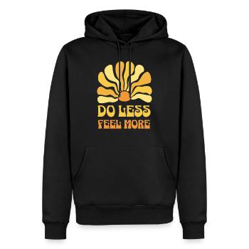 Faire moins, ressentir plus – Sunny Affirmation Design - Sweat à capuche Premium bio Homme - noir - Devant - Nico (187cm)