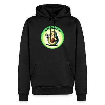 Avo-Cardio - Avocado enthusiasts - Men’s Premium Organic Hoodie - black - Front - Nico (187cm)