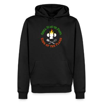 Grill Master Papa King of the Flame BBQ - Men’s Premium Organic Hoodie - black - Front - Nico (187cm)