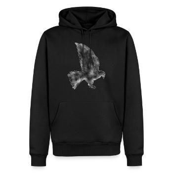 Colombe - Sweat à capuche Premium bio Homme - noir - Devant - Nico (187cm)