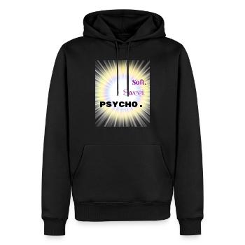 Weiches süßes Psycho-Shirt – Y2K Baddie Ästhetik - Männer Premium Bio Hoodie - Schwarz - Vorne - Nico (187cm)