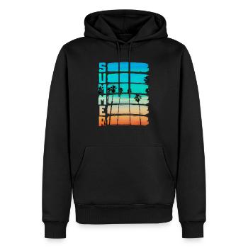Sommer - Männer Premium Bio Hoodie - Schwarz - Vorne - Nico (187cm)
