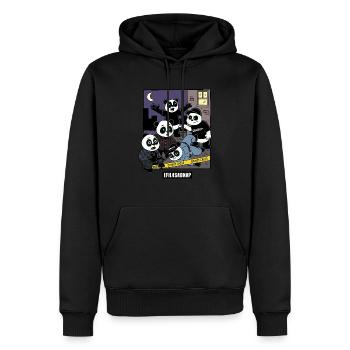 Pandas 4 Life - Sweat à capuche Premium bio Homme - noir - Devant - Nico (187cm)