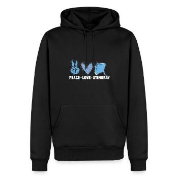 Raies pastenagues, raies manta, raies océaniques, raies - Sweat à capuche Premium bio Homme - noir - Devant - Nico (187cm)