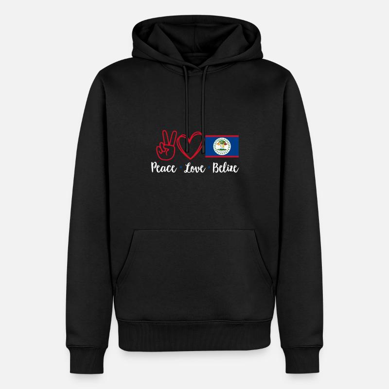 Belize Flagge Belizer - Männer Premium Bio Hoodie - Schwarz