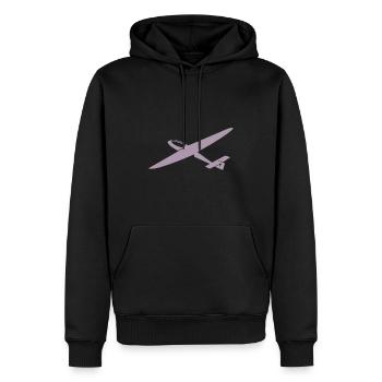 Minimalistische Segelflieger Pilot Silhouette - Männer Premium Bio Hoodie - Schwarz - Vorne - Nico (187cm)