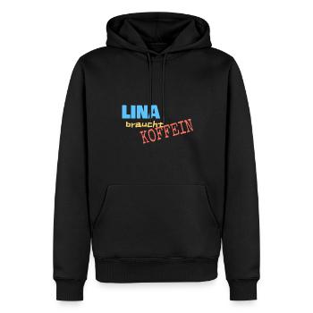 Lina - Männer Premium Bio Hoodie - Schwarz - Vorne - Nico (187cm)