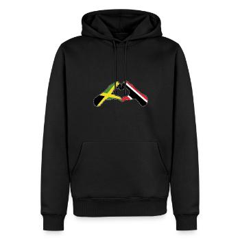 Drapeau de Trinité-et-Tobago - Sweat à capuche Premium bio Homme - noir - Devant - Nico (187cm)