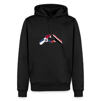 Trinidad und Tobago Flagge - Männer Premium Bio Hoodie - Schwarz - Vorne - Nico (187cm)