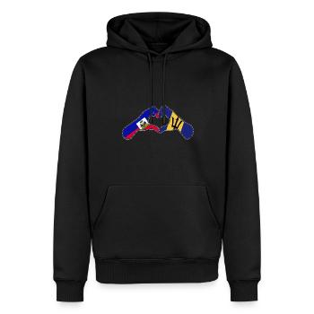Drapeau de la Barbade Bayan barbadien - Sweat à capuche Premium bio Homme - noir - Devant - Nico (187cm)