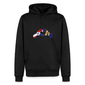 Drapeau de la Barbade Bayan barbadien - Sweat à capuche Premium bio Homme - noir - Devant - Nico (187cm)
