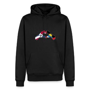 Drapeau d’Antigua-et-Barbuda - Sweat à capuche Premium bio Homme - noir - Devant - Nico (187cm)