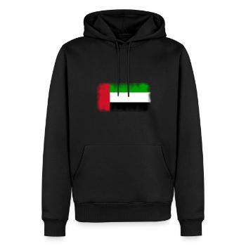 Émirats arabes unis - Sweat à capuche Premium bio Homme - noir - Devant - Nico (187cm)