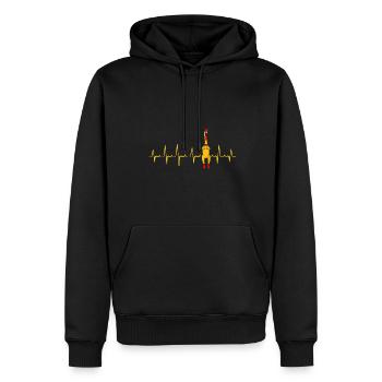 Poulet en caoutchouc Costume jouet Poulet en caoutchouc - Sweat à capuche Premium bio Homme - noir - Devant - Nico (187cm)