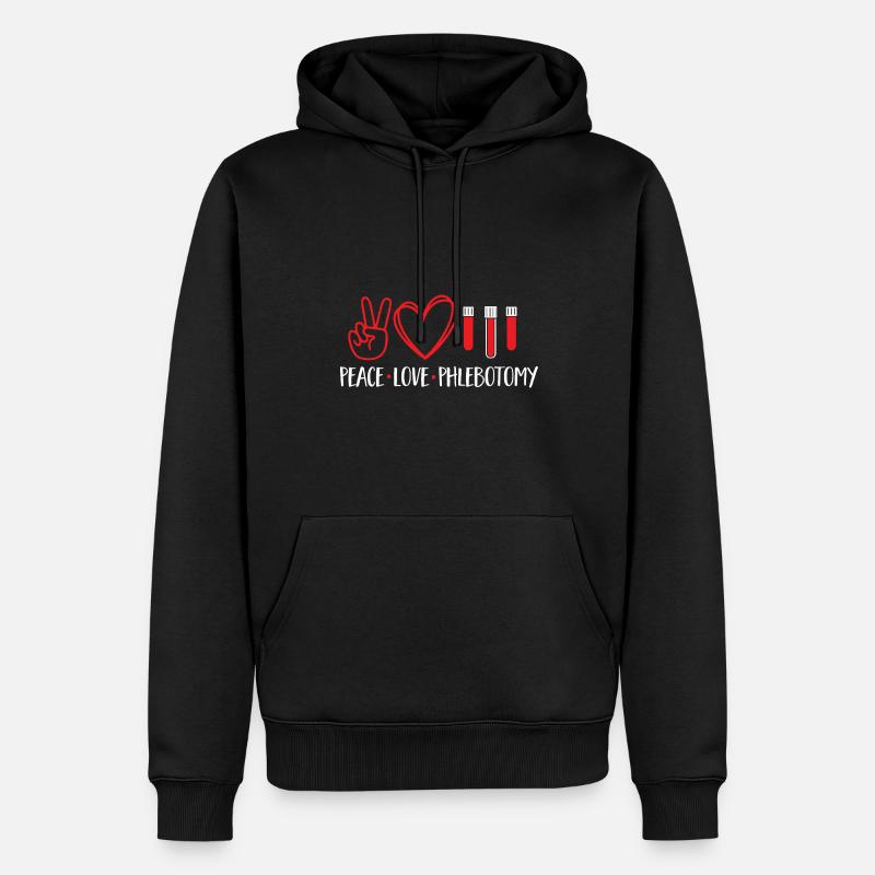 Phlebotomie Blutabnahme Blut Krankenschwester - Männer Premium Bio Hoodie - Schwarz